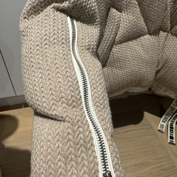 Tan Hooded Puffer Jacket with Drawstrings - Picture 4 of 5